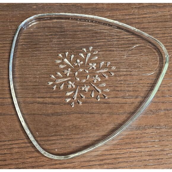 VTG INDIANA GLASS Snowflake T Set for 4 Smartset Snack Atomic hinde & Daucn 1960 - Picture 9 of 10